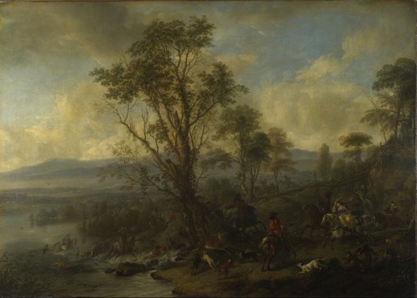 A Stag Hunt by Philips Wouwermans